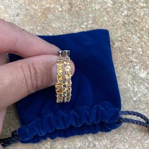 Sterling Silver 1” citrine hoops.  New never worn. Great Gift 🎁